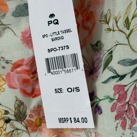 PQ PILYQ SWIM Sarong One Size Amanda Stanton Little Tassel Floral Beach Swim NWT - Picture 6 of 13